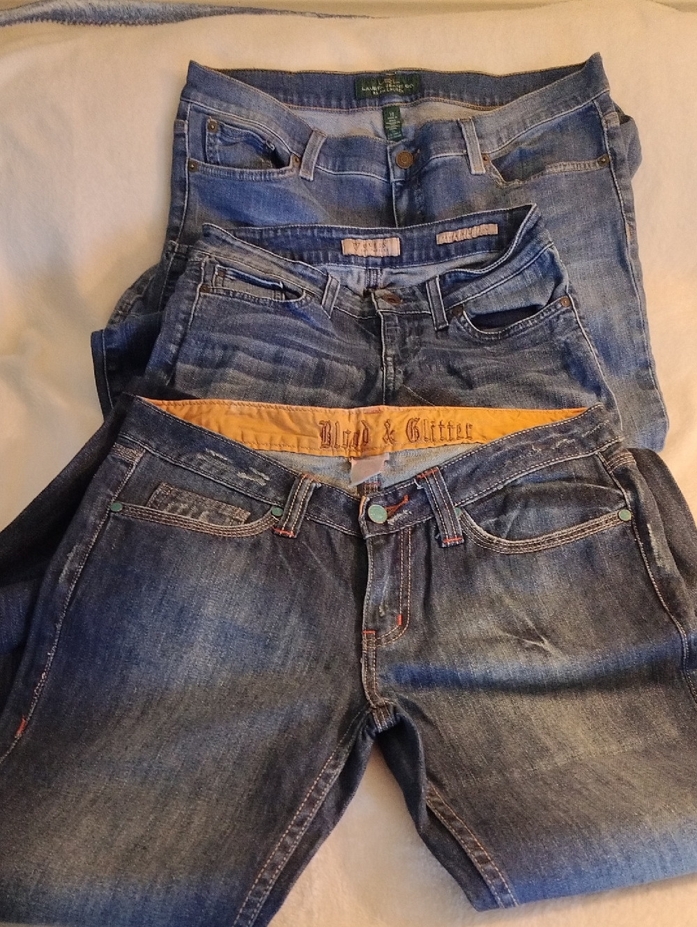 Blood & Glitter Embrd Flare Lauren Jeans Guess Bundle Women's 10 25 30 Read